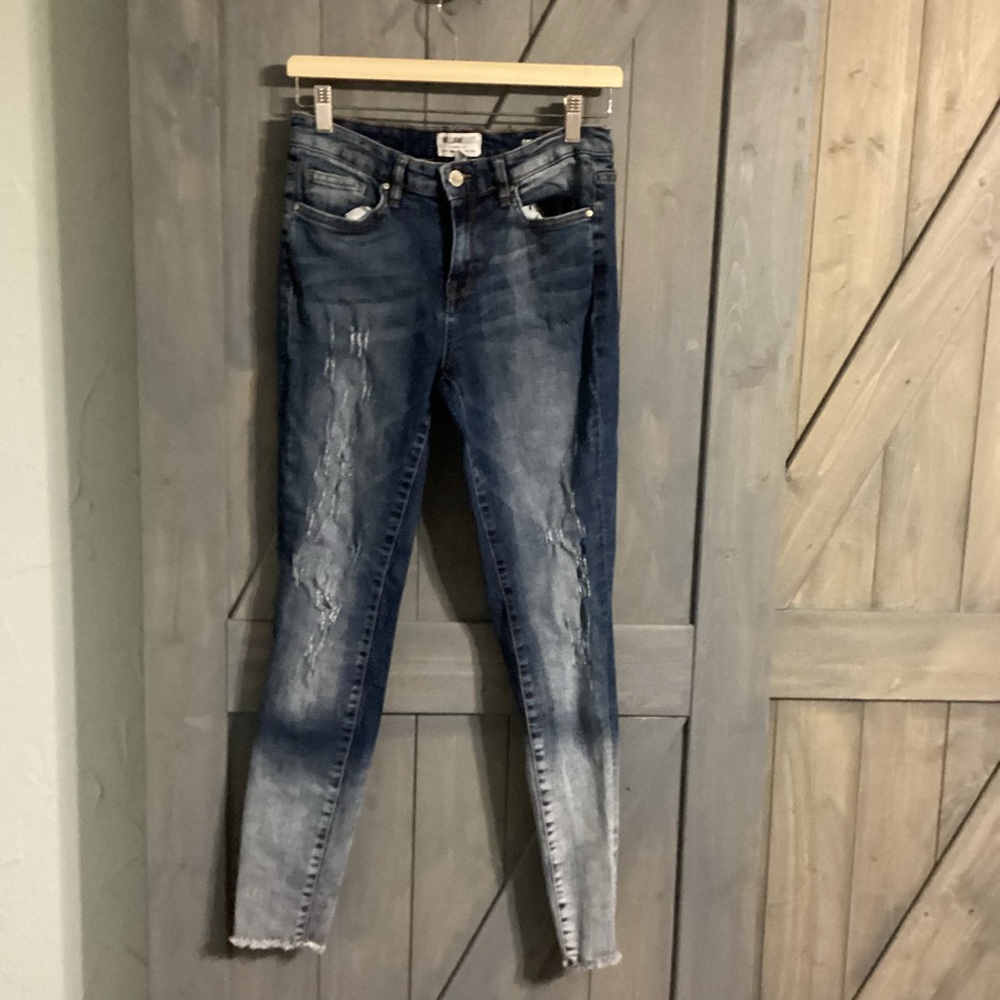 William Rast Faded Blue Distressed Perfect Skinny Jeans